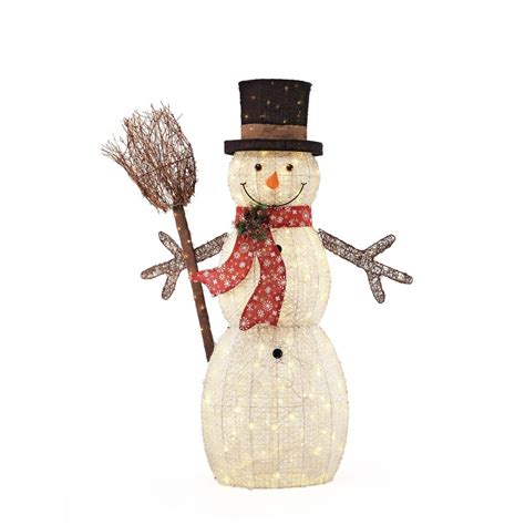 Home Accents Holiday 60 In 175 Light Christmas Led Snowman With Broom