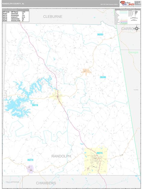 Randolph County Al Wall Map Premium Style By Marketmaps