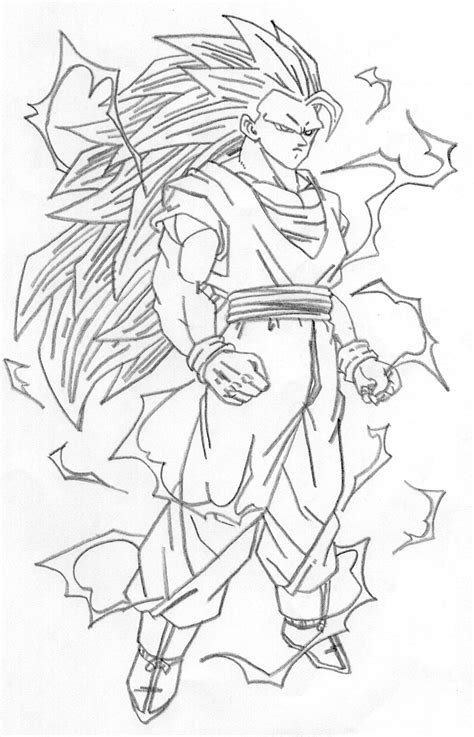 At the end add some color with prismacolor verithin colored pencil for skin. Super saiyan 3 Goku by Sharingan-Kyuubi on DeviantArt