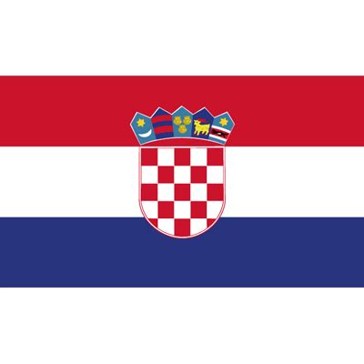 La bandera de croacia consiste en tres bandes horizontales d'igual tamañu de color. Pegatina bandera Croacia