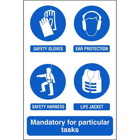 Ppe Mandatory For Particular Tasks Mandatory Construction Safety Signs