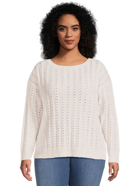 terra and sky women s plus size boatneck sweater sizes 0x 4x