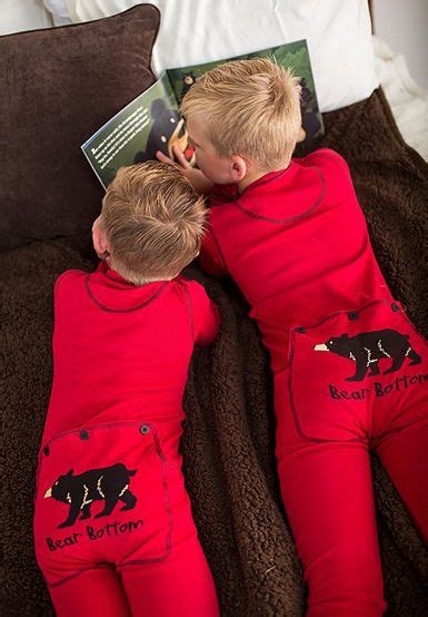 Lazy One Kids Unisex Red Bear Bottom Flapjack Kids Pajamas Cozy