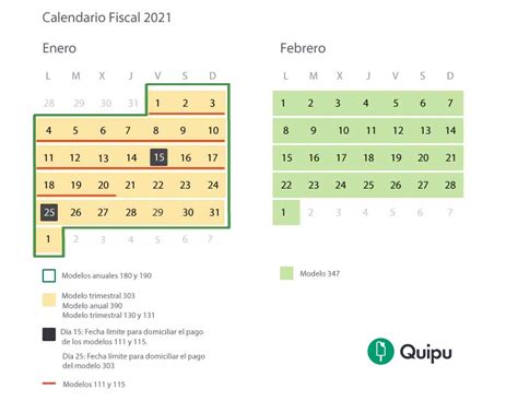 Calendario Fiscal 2021 Para Autónomos Y Empresas