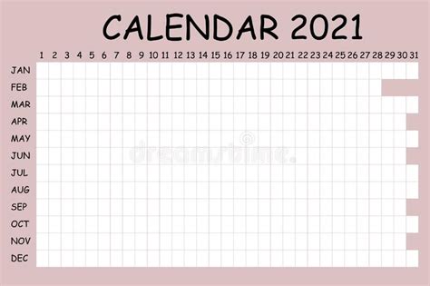 2021 Calendar Planner Corporate Design Week Isolated On Red