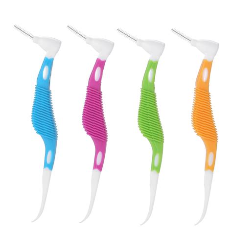 Henmomu 8pcsset Colours Disposable Toothpicks Soft Interdental Brushes