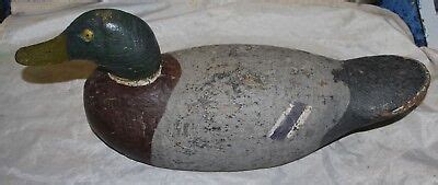 Wooden Duck Decoy Signed Marked Branded Rm Ebay