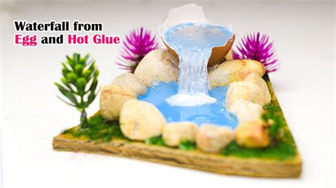 Egg And Hot Glue Waterfall How To Make Showpiece At Home Step By Step Showpiece Youtube