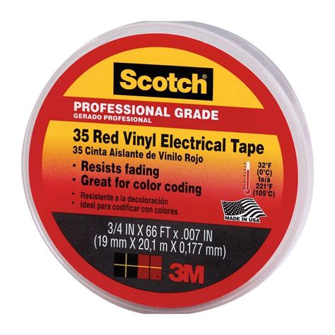 3m Scotch 75 In X 66 Ft 35 Electrical Tape Red 10810 Dl 2w The