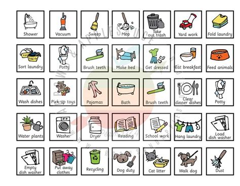Kids Daily Responsibilities Chart Printable Daily Routine Etsy Kids