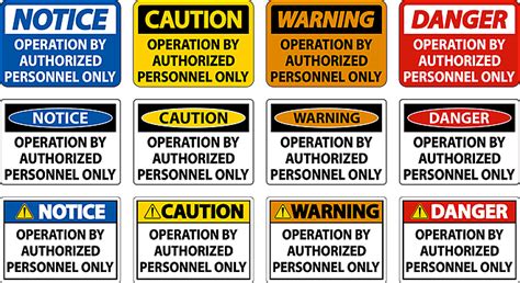 Caution Operation By Authorized Only Sign On White Background Heavy