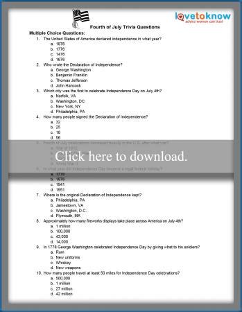 Include trivia questions on the front of 4th of july party invitations and put the answer on the back. 4th of July Printable Trivia Questions | LoveToKnow