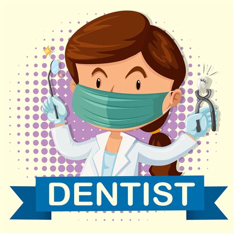 Female Dentist With Tooth And Tools 294596 Vector Art At Vecteezy