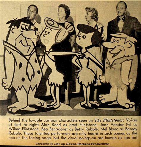 the voices behind the flintstones “tv mirror ” april 1961 flintstones cartoon fred flintstone