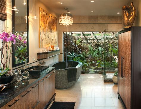 Shop our wide selection of tropical bathroom decor today. 18 Tropical Bathroom Design Photos - BeautyHarmonyLife