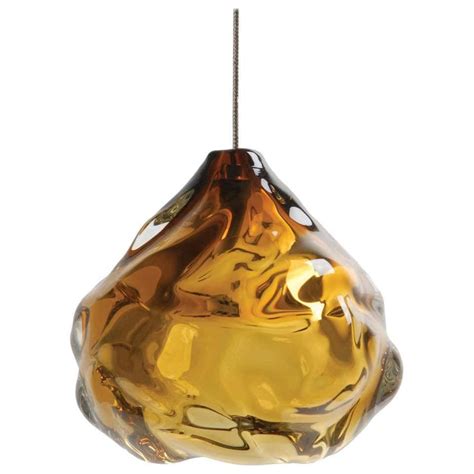 Hand Blown Glass Pendant Amber Happy Pendant For Sale At 1stdibs