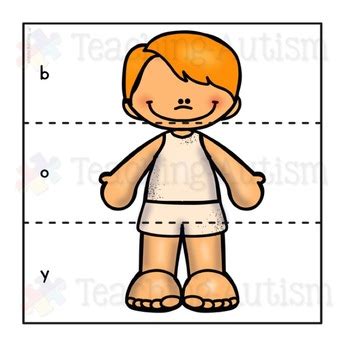 Body Parts Spelling Puzzles By Teaching Autism TPT