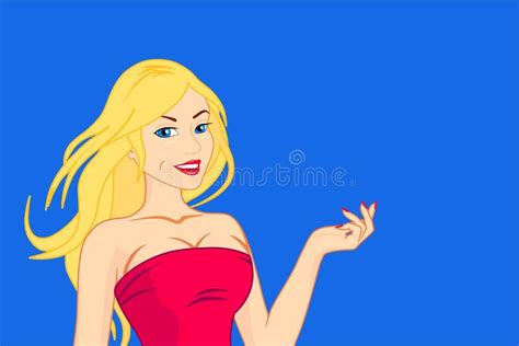 Blonde Shows Her Colleague A Draft On Paper Vector Illustration On
