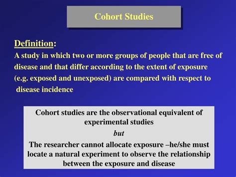 Ppt Ep711 Cohort Studies Powerpoint Presentation Free Download Id