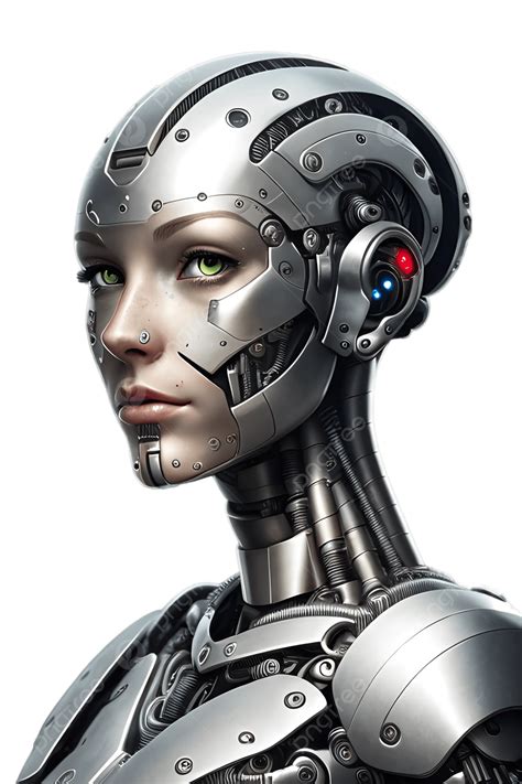 Beautiful Female Head Cyborg Body With Armor Beautiful Female Head