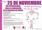 25 de noviembre Día Internacional para la eliminación de la violencia ...