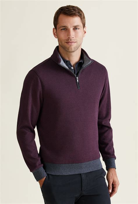 Mens Burgundy Quarter Zip Sweater Zachary Prell Official New Dress Code