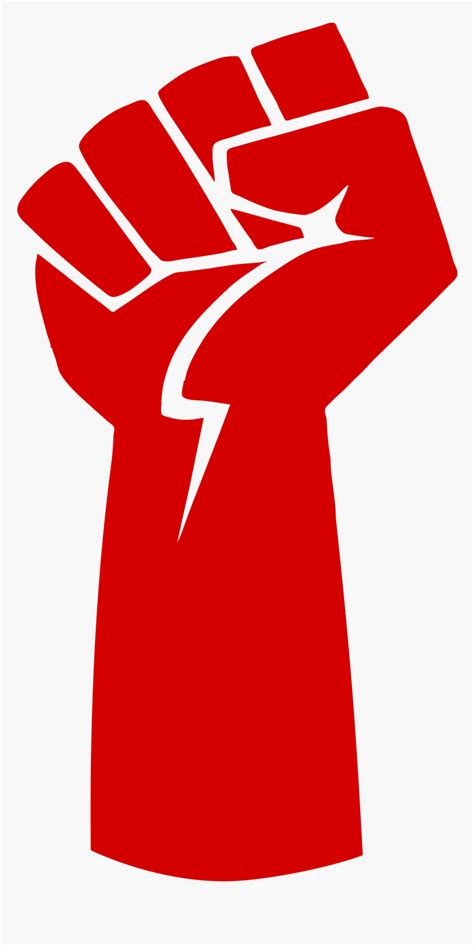 Red Fist Clipart Transparent Raised Fist Png Png Download Kindpng