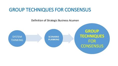 Group Techniques For Consensus
