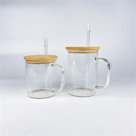 11oz 17oz Blank Dye 11oz Sublimation Crystal Frosted Clear High Borosilicate Glass Coffee Mugs