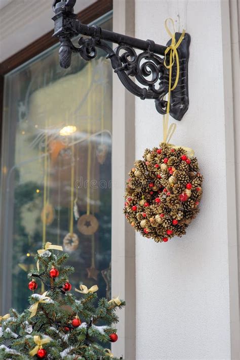 Christmas Decorations In A Shop Window Stock Photo  Image of boutique