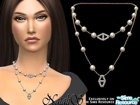 Diamond Hexagon Layered Necklace By Natalis From Tsr • Sims 4 Downloads