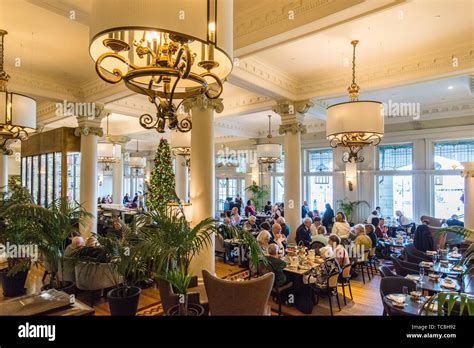 The Lobby Lounge Dining Room Of The Historic Empress Hotel In Downtown