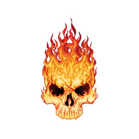 Printed vinyl Flaming Skull | Stickers Factory png image