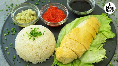 Hainanese chicken rice, or simply chicken rice, is one of singapore's most popular national dishes. Hainanese Chicken Rice with 3 Sauces | El Mundo Eats ...