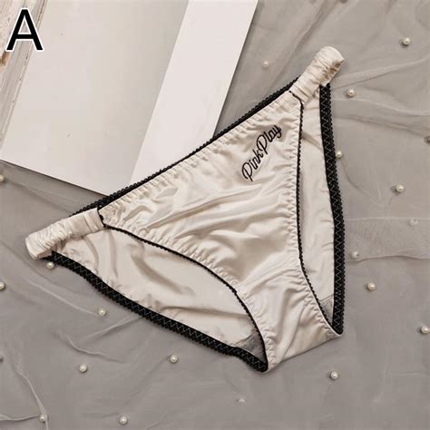Cheap 1pc Elastic Low Waist Ice Silk Underwear Solid Color Seamless Sexy Panties Female Briefs