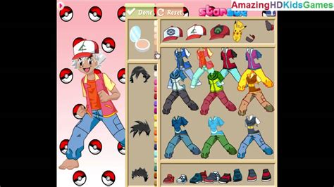 Pokemon Ash Ketchum Dress Up Walkthrough Gameplay Part 1 Dressing Up