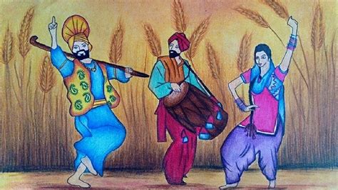 Which famous festivals from around the world do you know? Baisakhi Drawing - How To Draw Baisakhi Festival Scene ...
