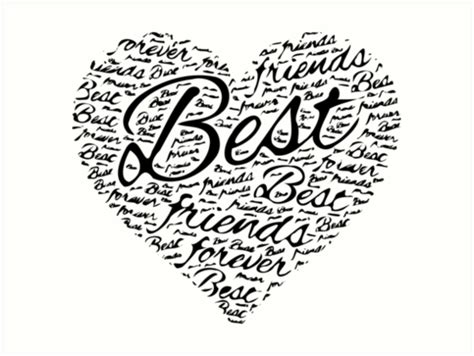 Best Friends Forever Word Cloud Heart Art Prints By