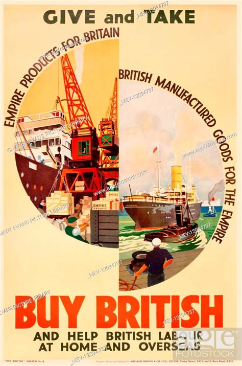 Patriotic Poster Buy British Campaign Give And Take Empire