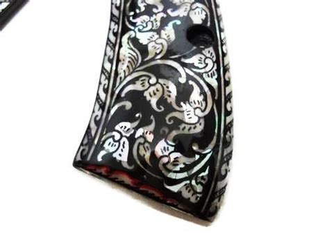 Mother Of Pearl Inlay Cz 75b Grips Black Flower New Design