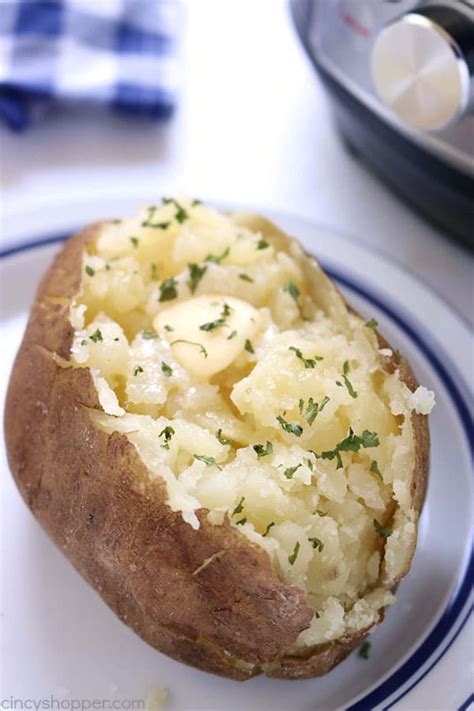 I'm not a huge fan of baking potatoes in the oven, since they take at least an hour to get a fluffy and moist interior. Instant Pot Baked Potatoes - CincyShopper