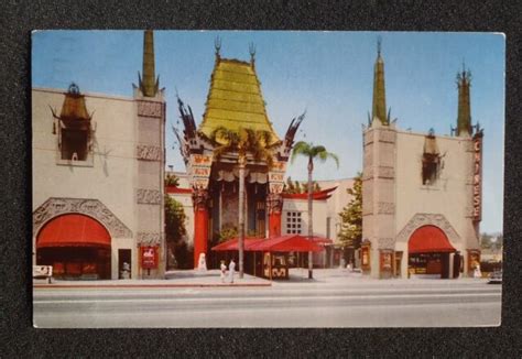 1956 Graumans Chinese Theatre Hollywood Ca Los Angeles Co Postcard