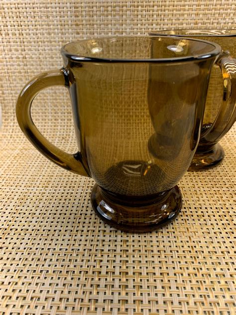 Anchor Hocking Vintage Glass Coffee Mugs Etsy