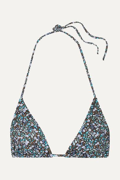 Matteau The String Floral Print Triangle Bikini Top Blue Shopstyle