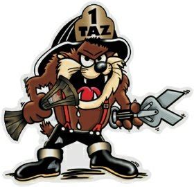 Printable cartoon characters available are tom. Taz Fireman Color Decal - ProSportStickers.com