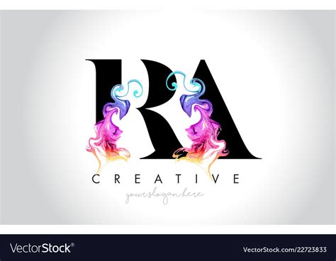 Ra Vibrant Creative Leter Logo Design Royalty Free Vector
