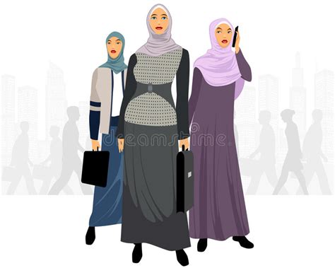 Three Muslim Girls Stock Vector Illustration Of Religious 70034736