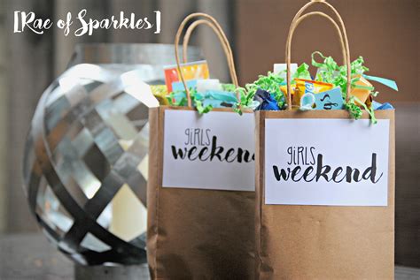 This gift idea is a fun and cool present for ladies who love their makeup. Girls Weekend Gift Bags