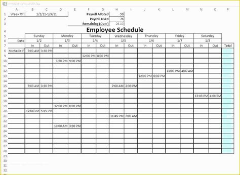 Monthly Shift Schedule Template Excel Free Of Free Employee Schedule