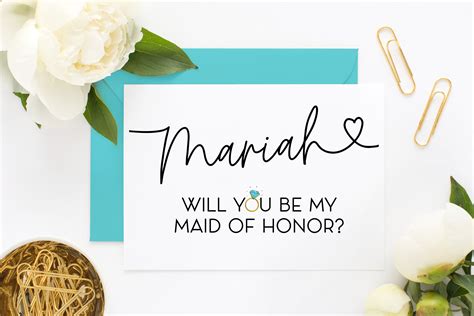 Customized Maid Of Honor Card Personalized Maid Of Honor Etsy